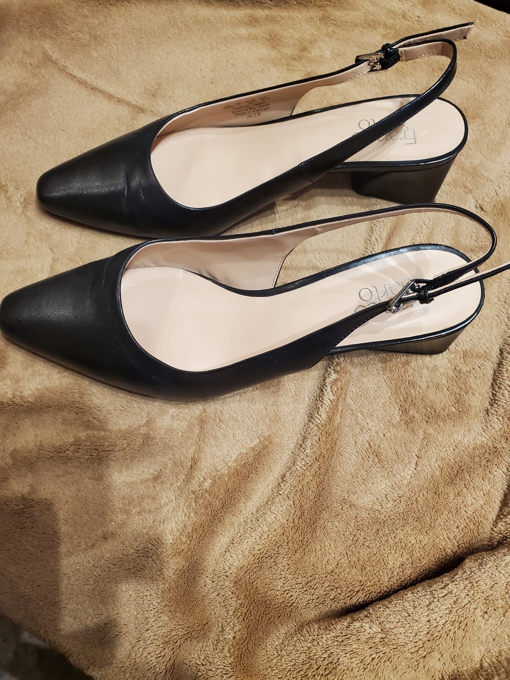 Franco Sarto Slingback Pointed-Toe Flats - Black 9.5 M - Picture 5 of 5